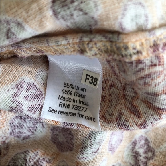 Sonoma Peach Dress Sleeveless Linen Rayon Pockets Knee Length Floral NEW - Picture 9 of 13